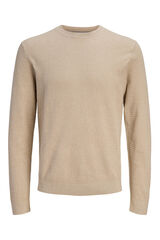 Jack & Jones Camisola b&aacute;sica de manga comprida em malha Tostado