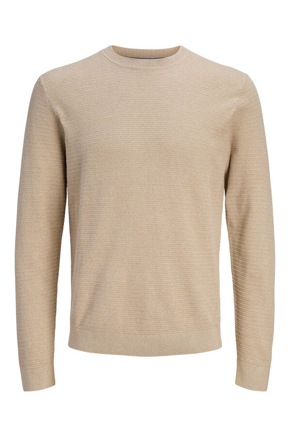Jack & Jones Camisola b&aacute;sica de manga comprida em malha Tostado