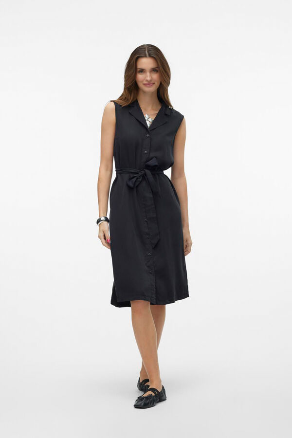 Vero Moda Vestido midi camiseiro Preto