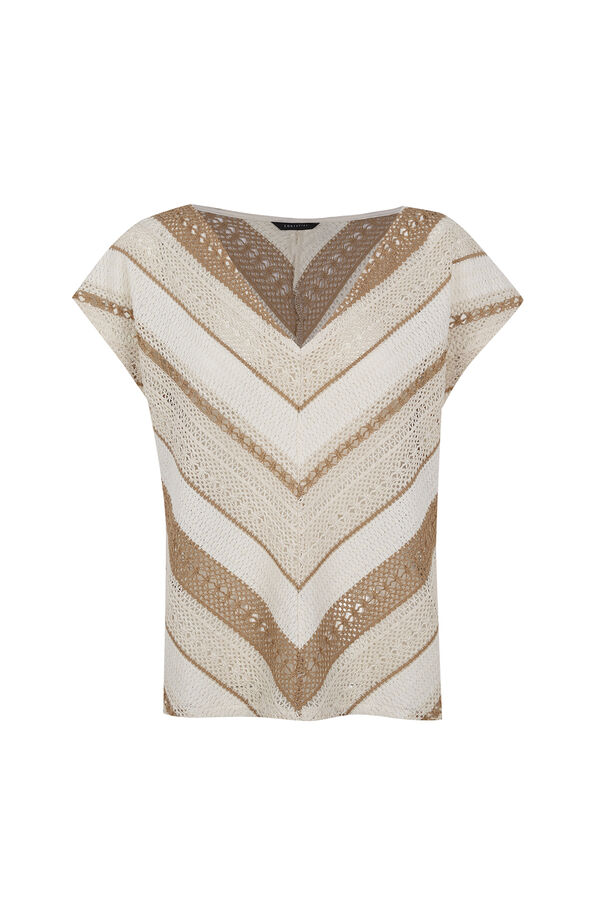 Cortefiel Multicoloured crochet T-shirt Yellow