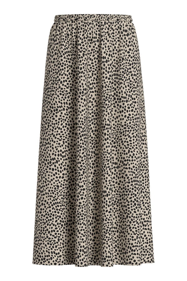 Vila Saia midi estampada em viscose Impress&atilde;o