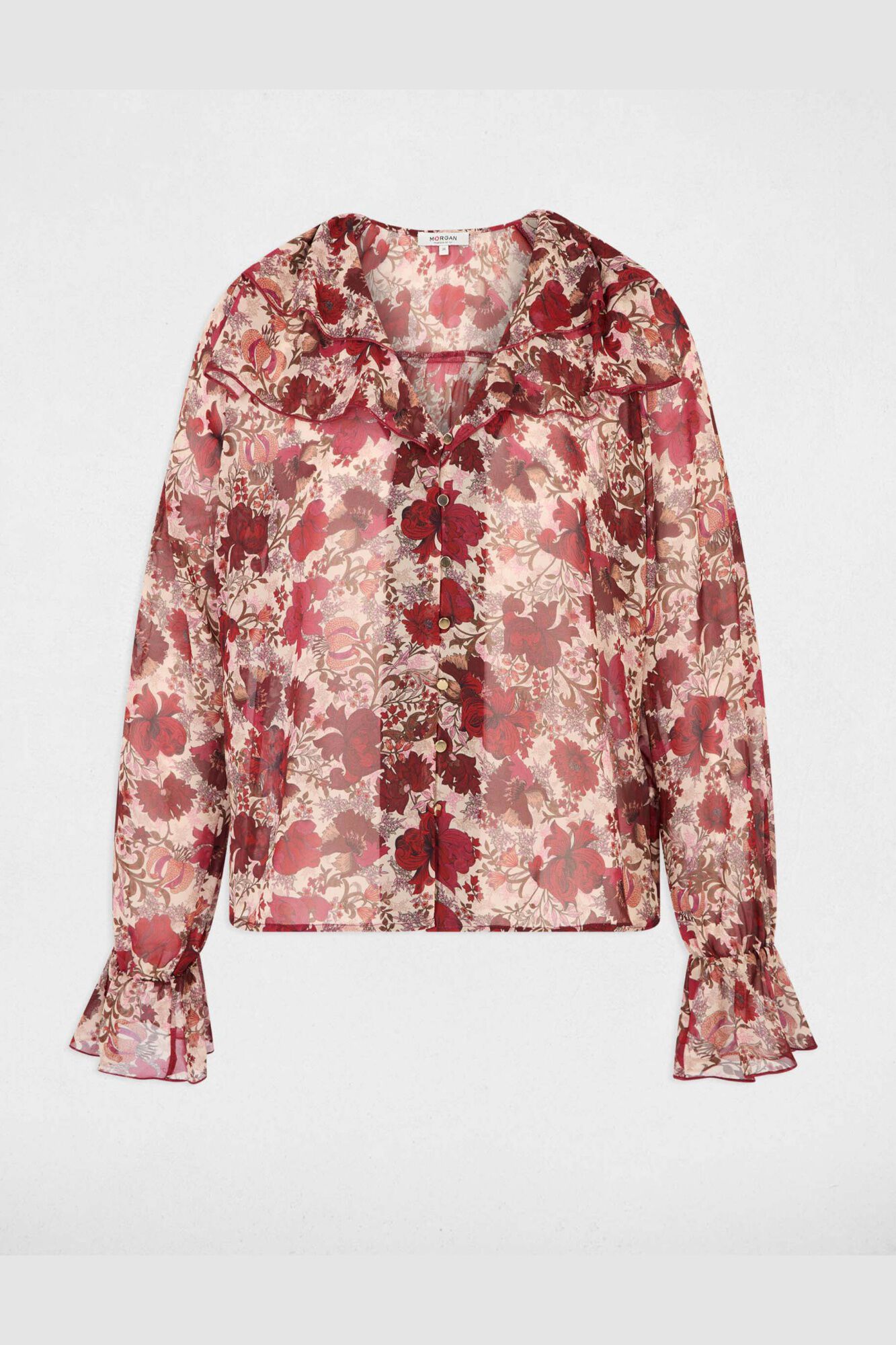 Morgan Blusa de gasa con cuello en v