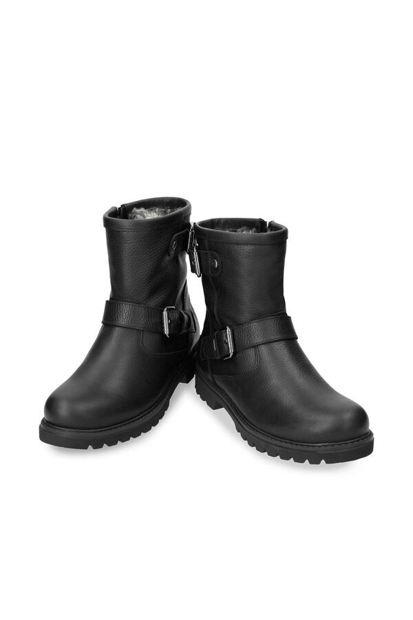 Cortefiel Botas de pele com forro de pele Preto