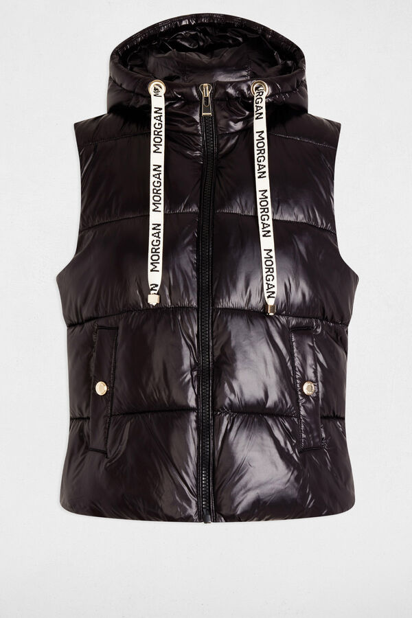 Morgan Casaco acolchoada com efeito vinil Preto