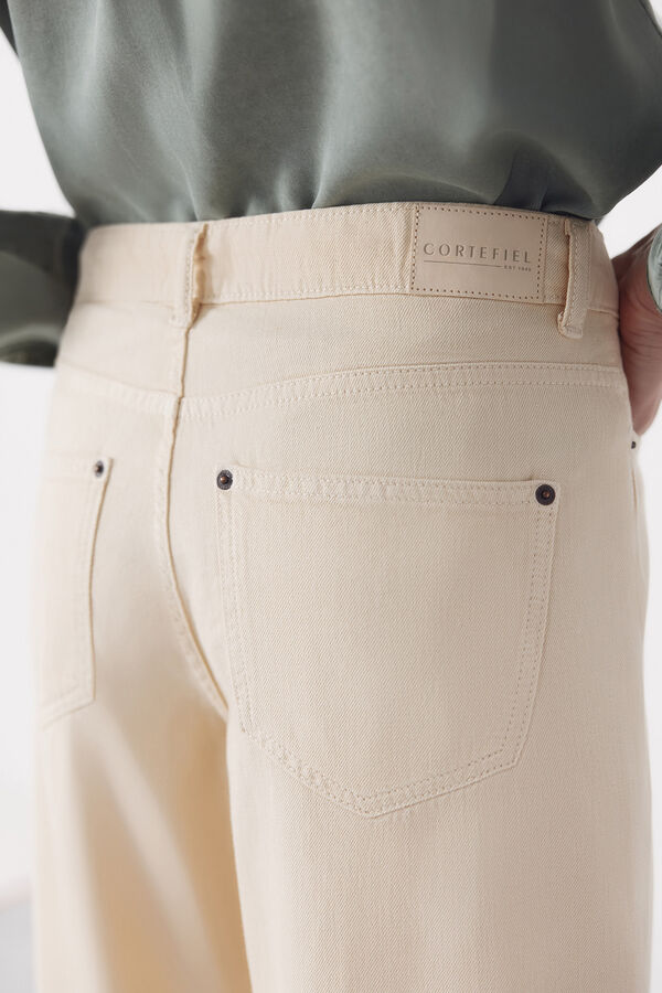 Cortefiel Long palazzo jeans  Ivory