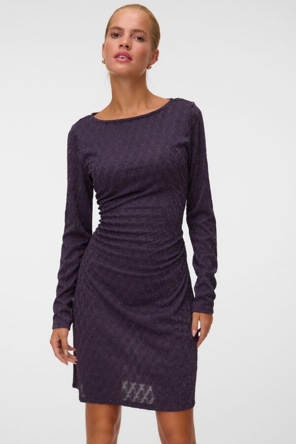 Vero Moda Vestido curto metalizado Roxo