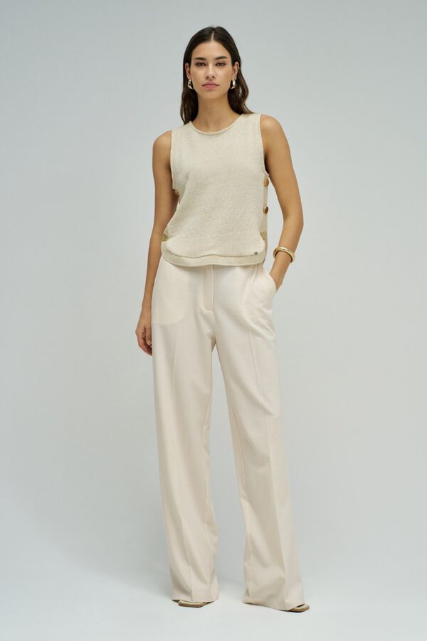 Salsa Jeans Top de malha com l&uacute;rex Tostado