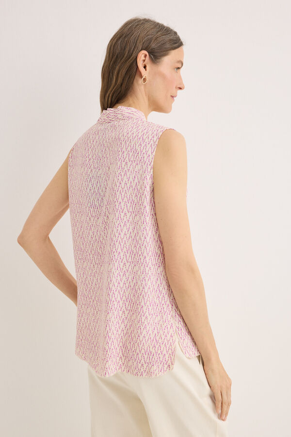 Cortefiel Blusa sin mangas Estampado blanco
