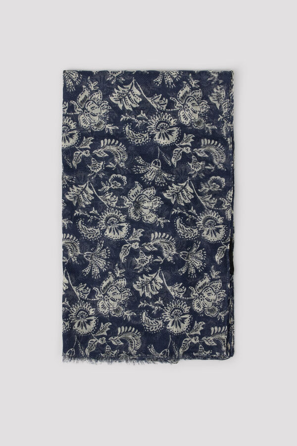 Cortefiel Fular flores Estampado gris
