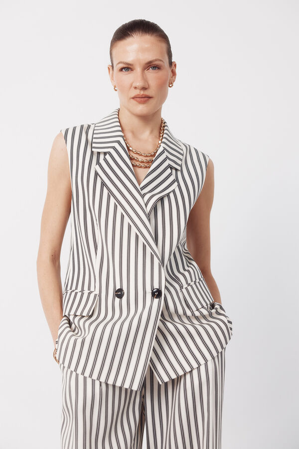 Cortefiel Striped striped Printed white