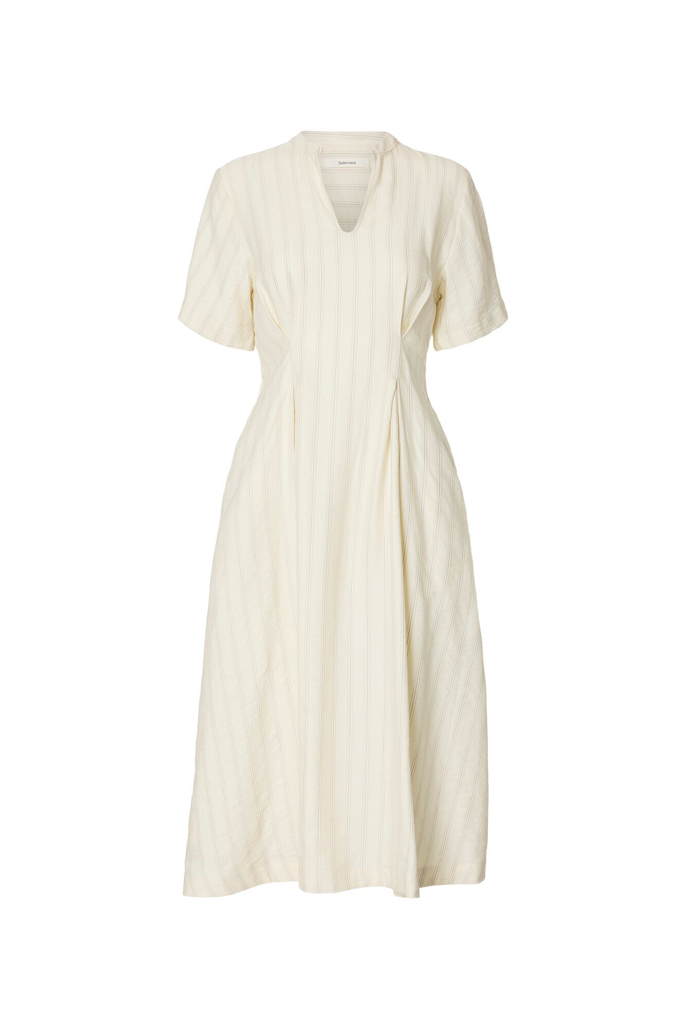 Selected Vestido midi &agrave;s riscas