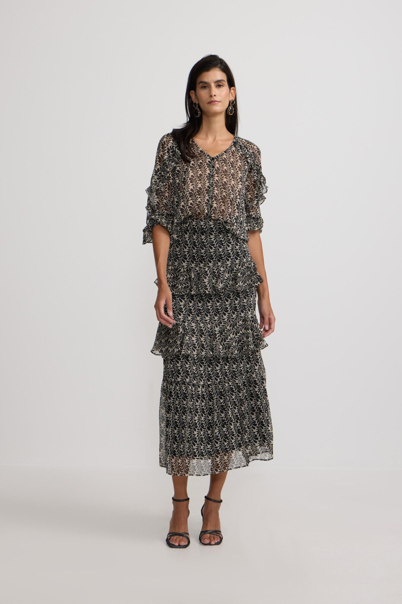 Silbon Blusa volantes estampado