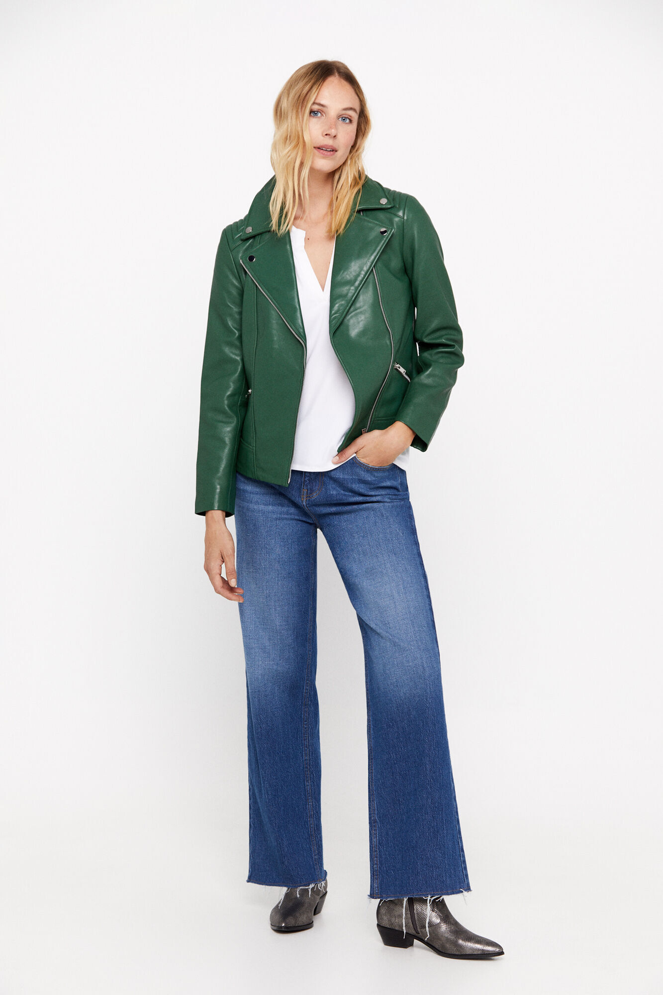 Cazadora outlet piel verde