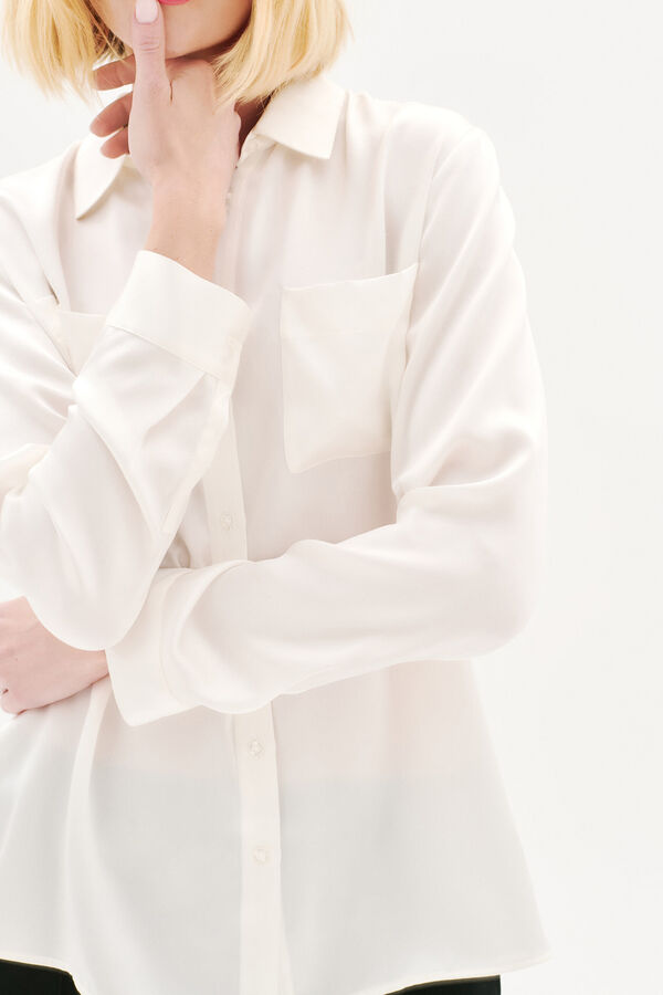 Caroll Camisa Jeanne B 100% seda Ecru