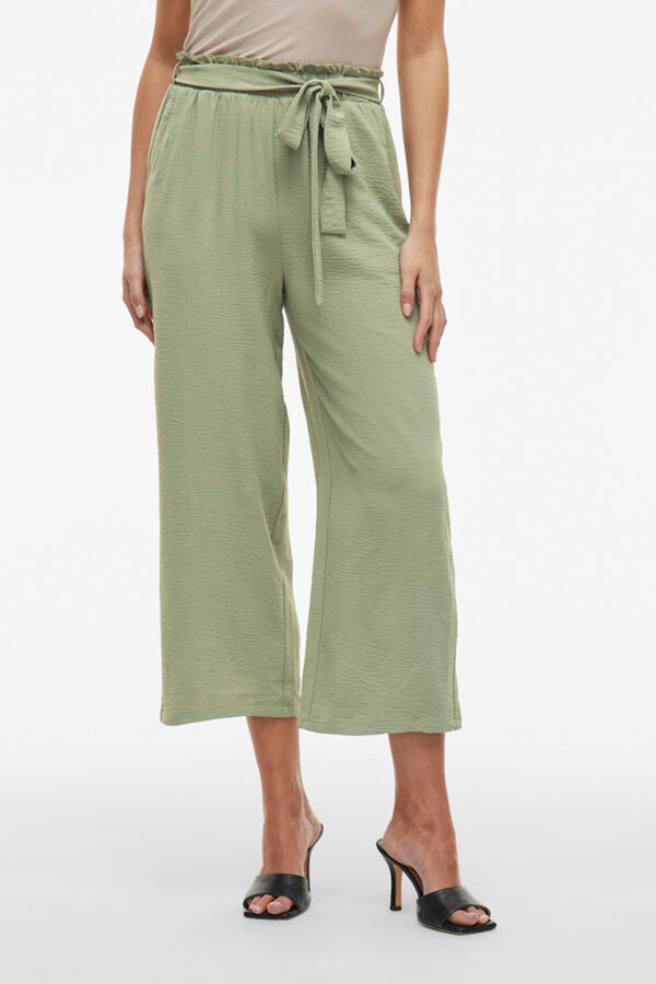 Vila culotte culotte com cinto Verde