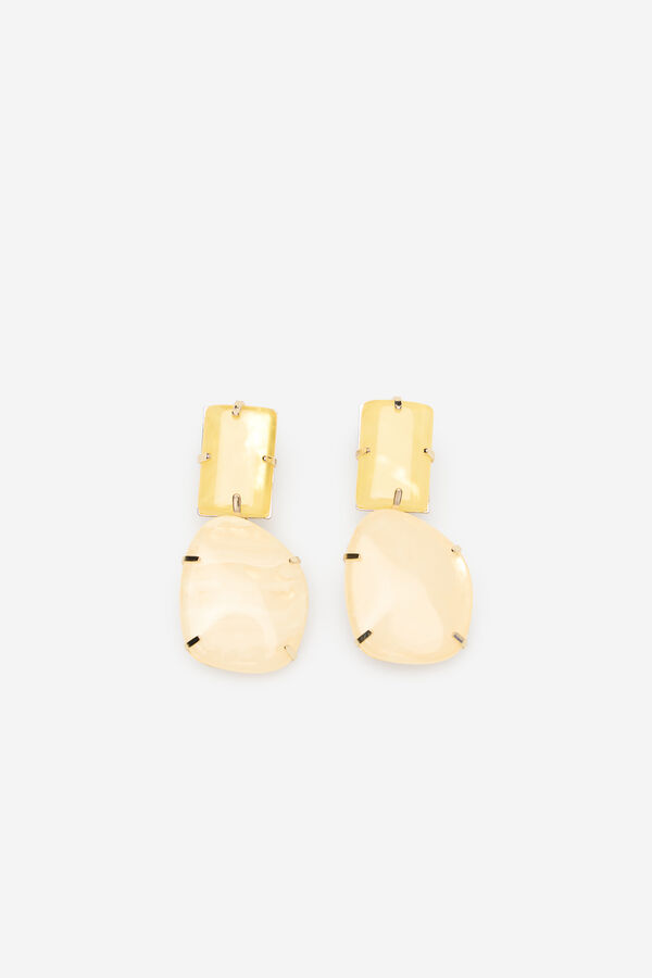 Cortefiel Pendientes piedra resina Naranja