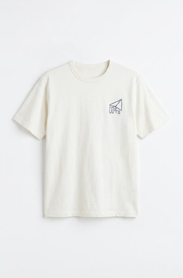 OOTO T-shirt avi&atilde;o pequeno Ecru