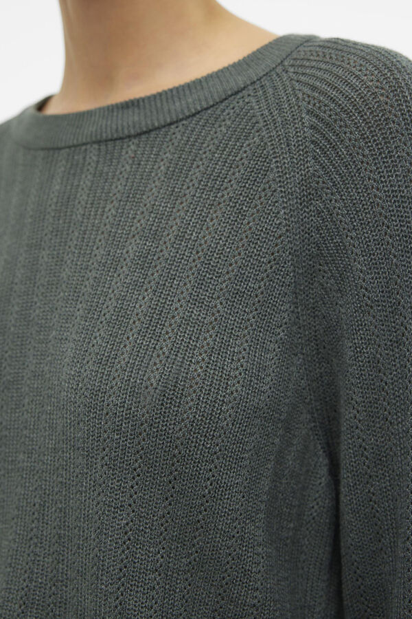 Cortefiel Jersey de punto fino de manga larga Verde oscuro