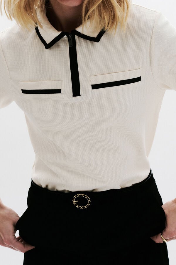 Caroll Polo manga 3/4 Branco