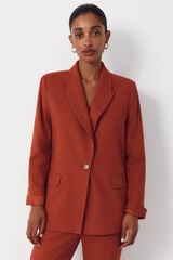 Cortefiel Blazer fabric with linen Orange