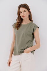 Cortefiel T-shirt decote em bico Verde