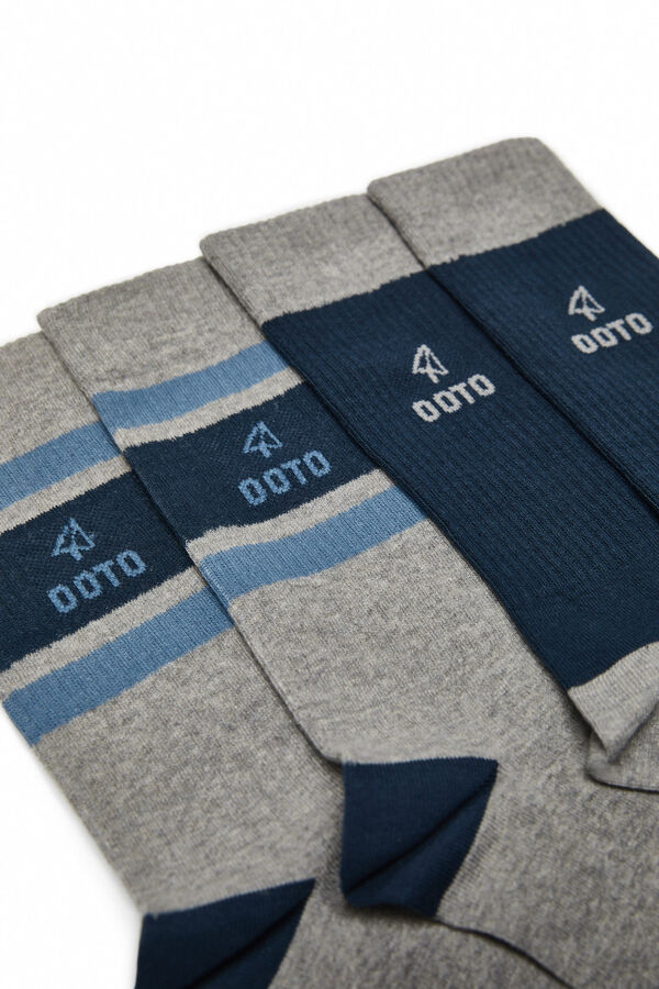Pack 3 calcetines algodón textura gris, Complementos y accesorios de mujer