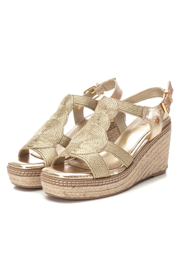 Cortefiel Textile sandal Gold