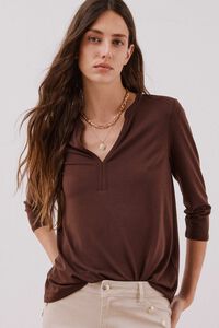 Cortefiel Basic mandarin neckline -shirt
