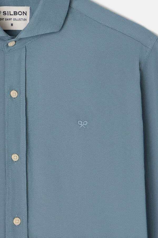 Silbon Camisa esporte micropique lisa Cinzento