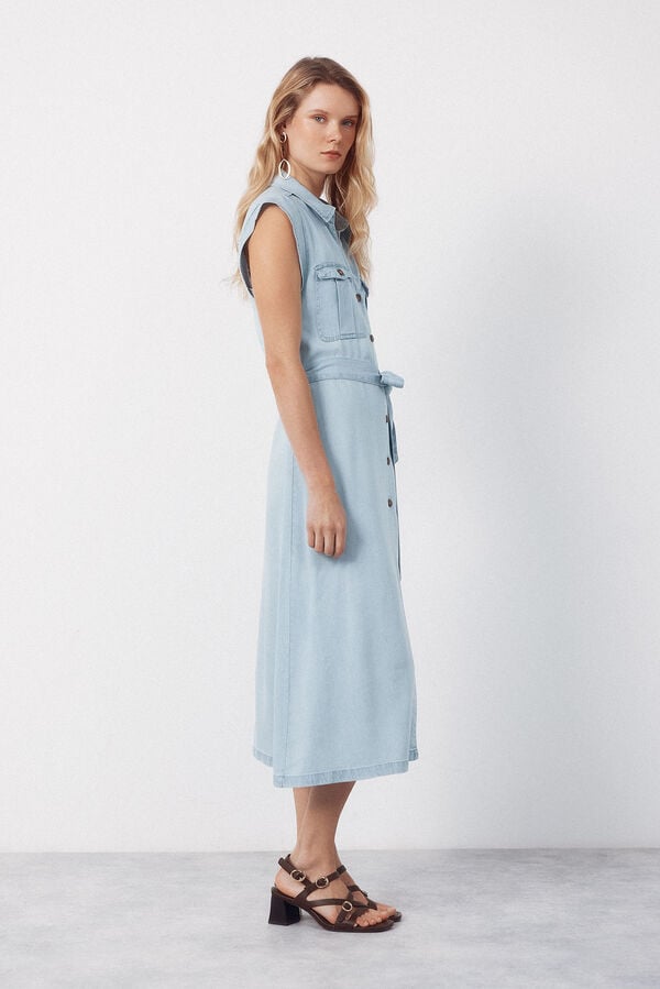 Cortefiel Tencel cargo dress Navy