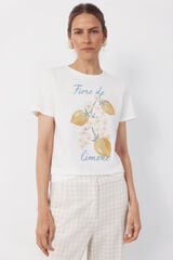 Cortefiel Printed t-shirt White