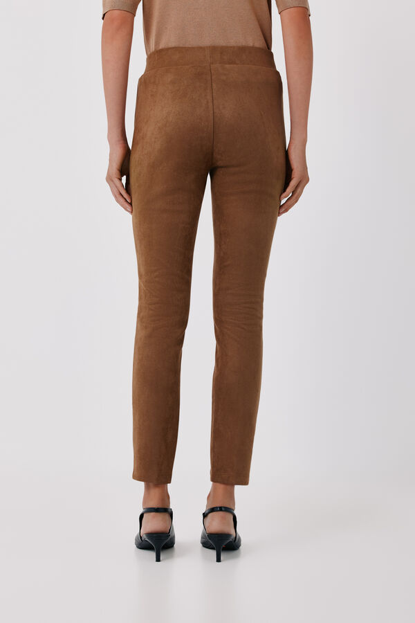 Cortefiel Faux suede women's leggings Beige