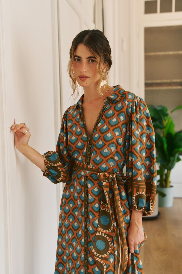 Jaase Vestido midi Whitney Multicolorido