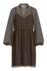 Vila Vestido curto de chiffon Preto