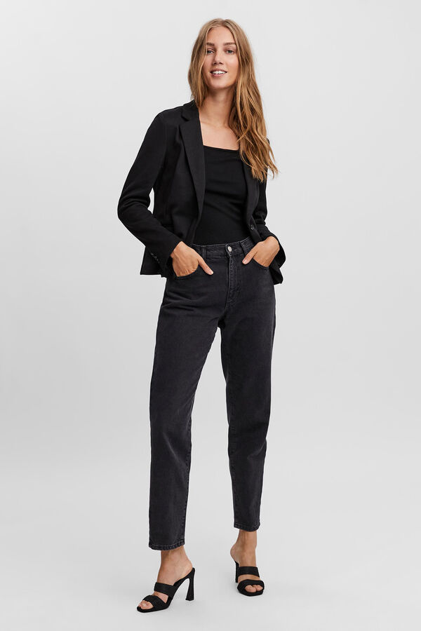 Cortefiel Long-sleeved jacket with pockets Black