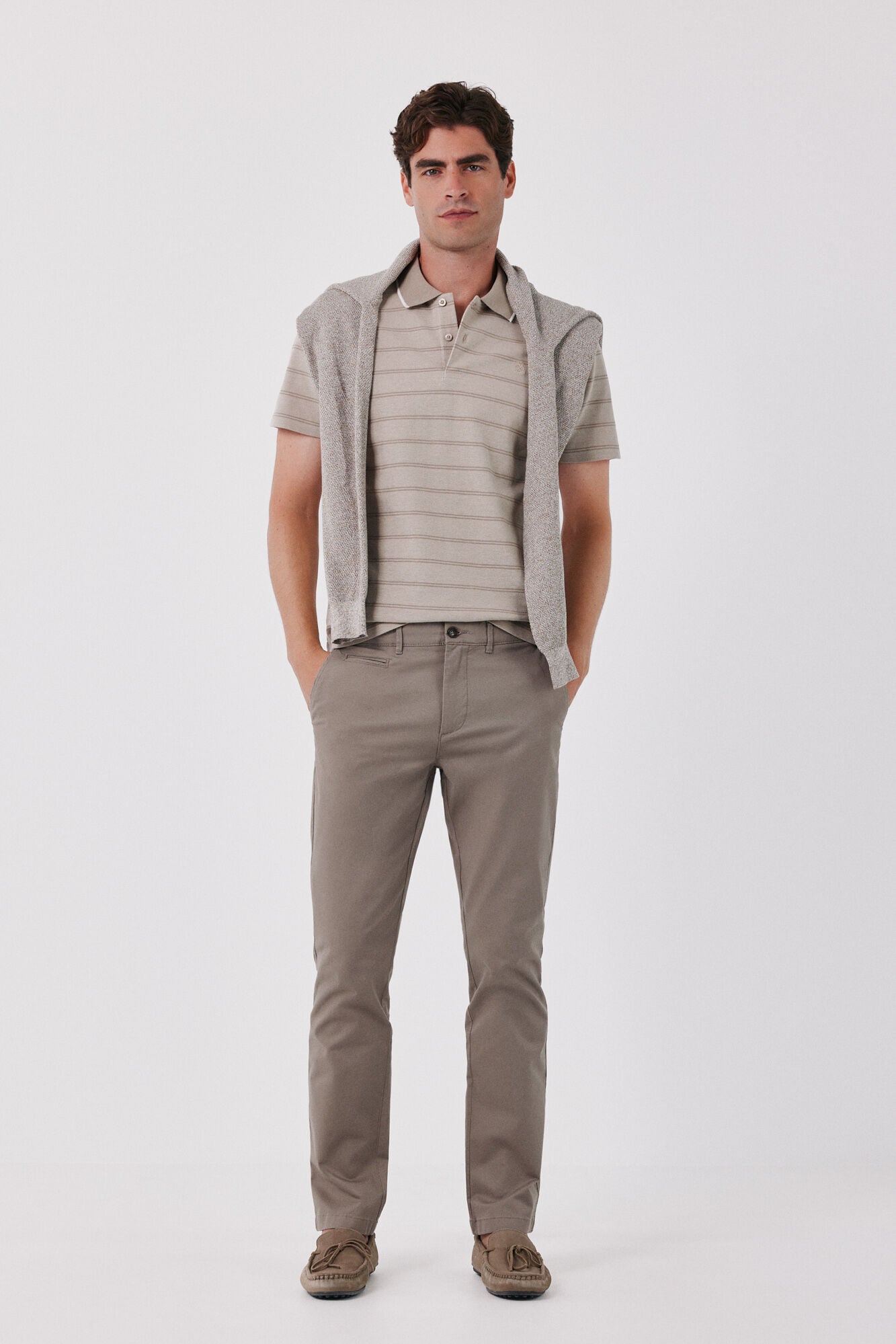 Cortefiel Striped oxford polo shirt