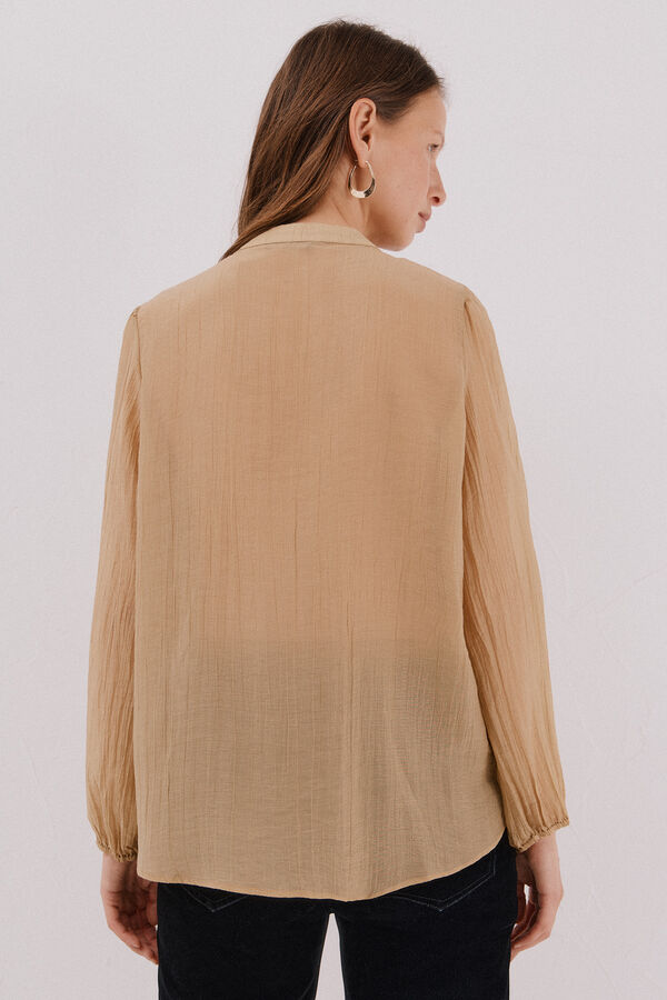 Cortefiel Blusa de renda com gola mao Branco