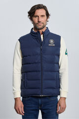 Valecuatro Colete acolchoado azul marinho com 3 escudos Azul