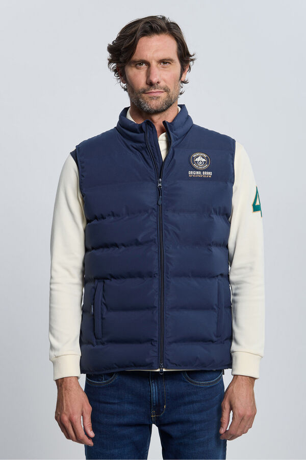 Valecuatro Colete acolchoado azul marinho com 3 escudos Azul