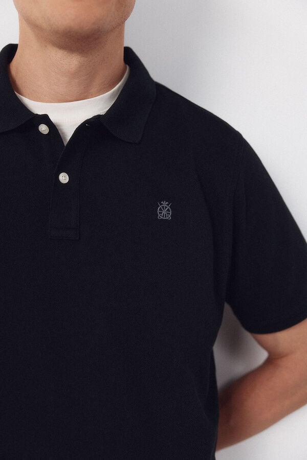 Cortefiel Basic piqu&eacute; polo shirt Black