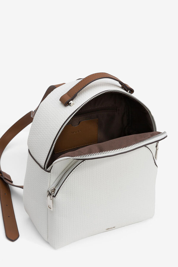 Cortefiel Textured backpack Beige