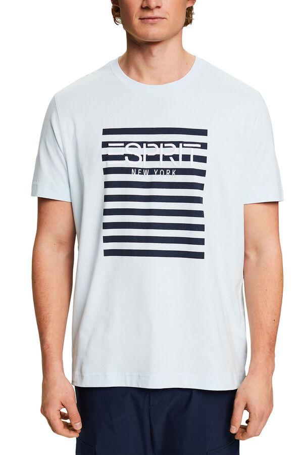 Cortefiel Camiseta logo algodón regular fit Azul