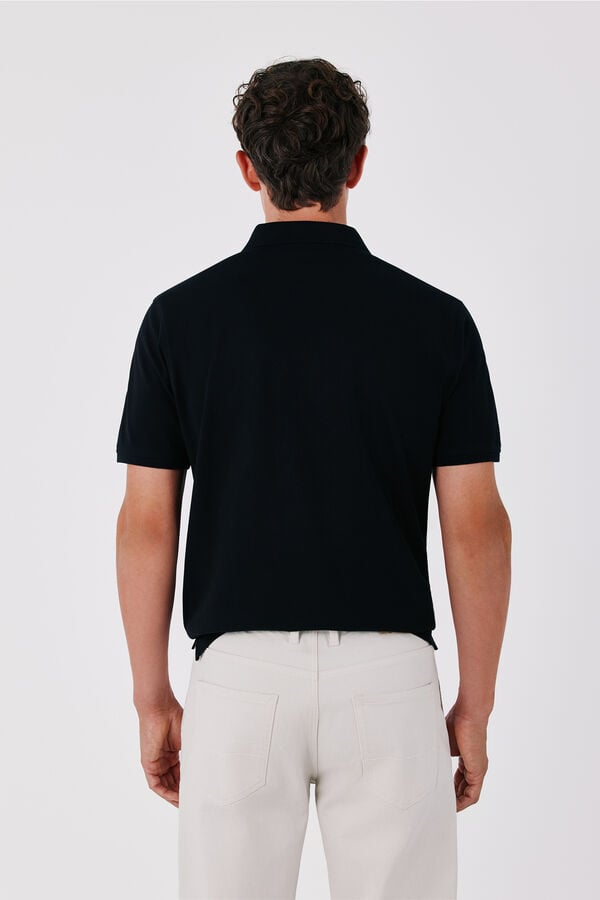 Cortefiel Polo b&aacute;sico piqu&eacute; Negro
