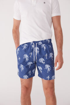 Cortefiel Palm print swim shorts Navy