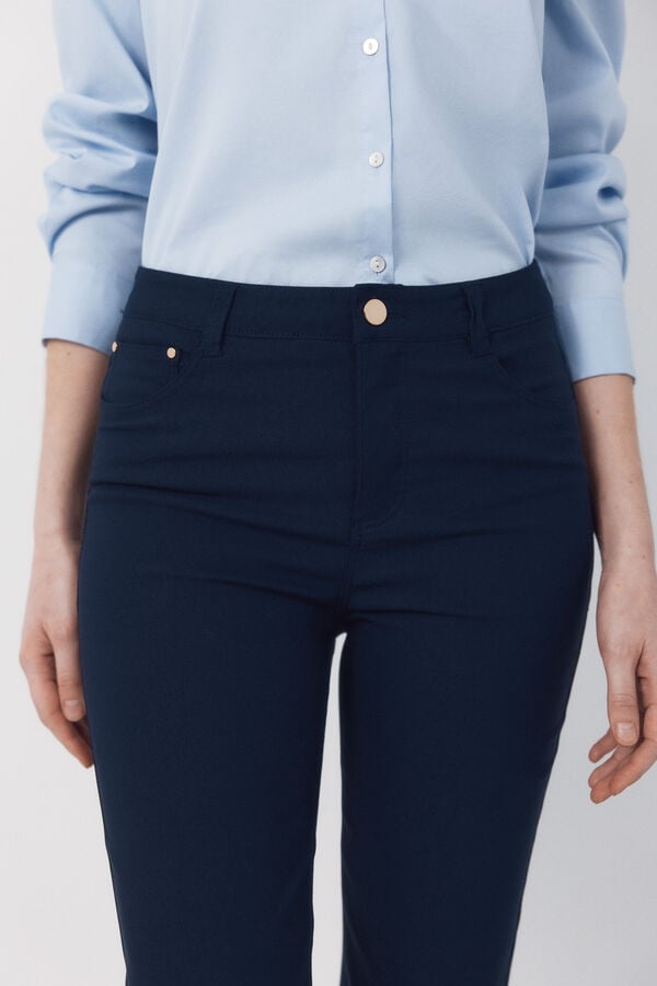 Cortefiel Skinny trousers with zips Navy