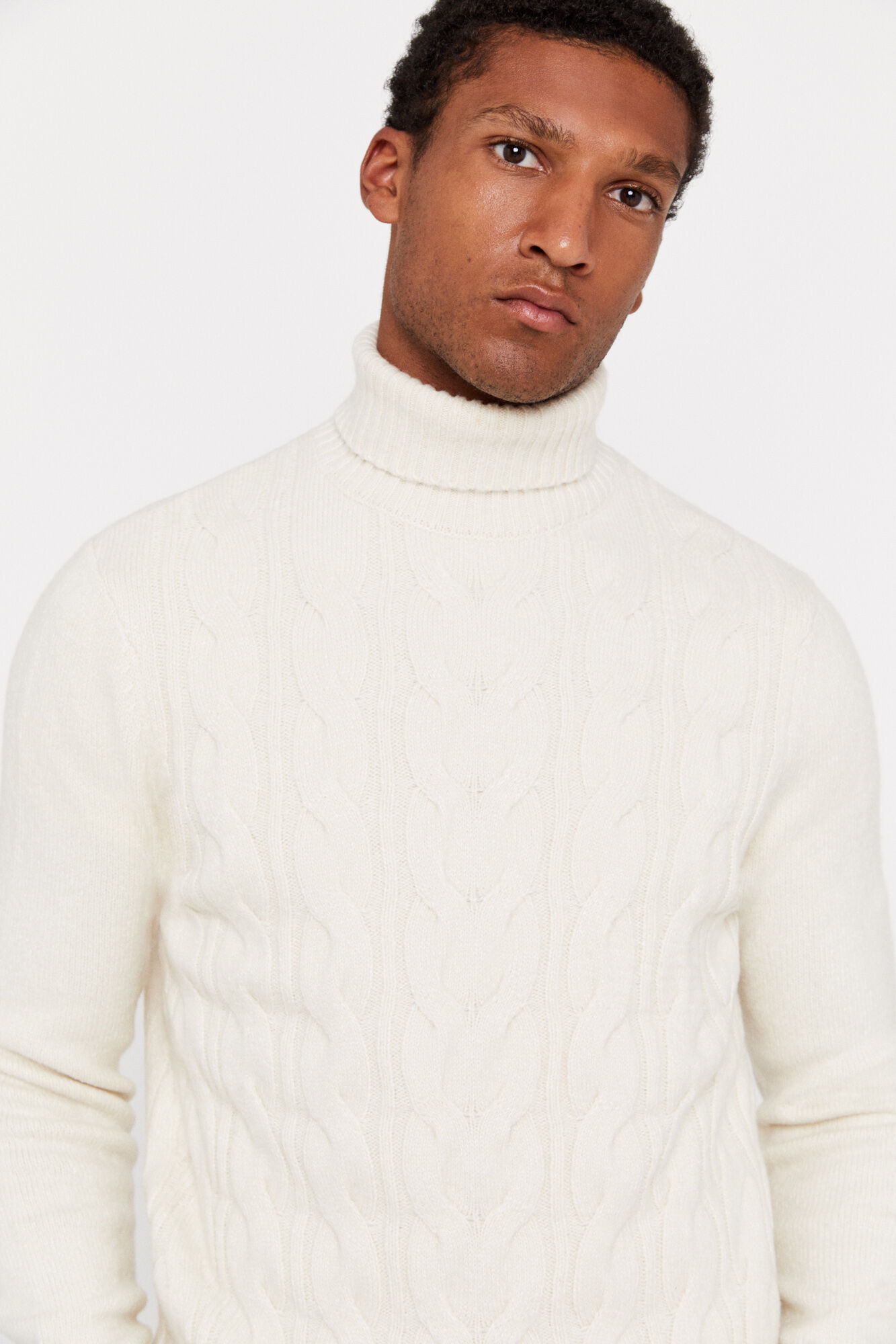 Beige high cheap neck jumper