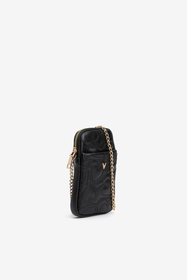 Cortefiel Phone bag with heart motif Black