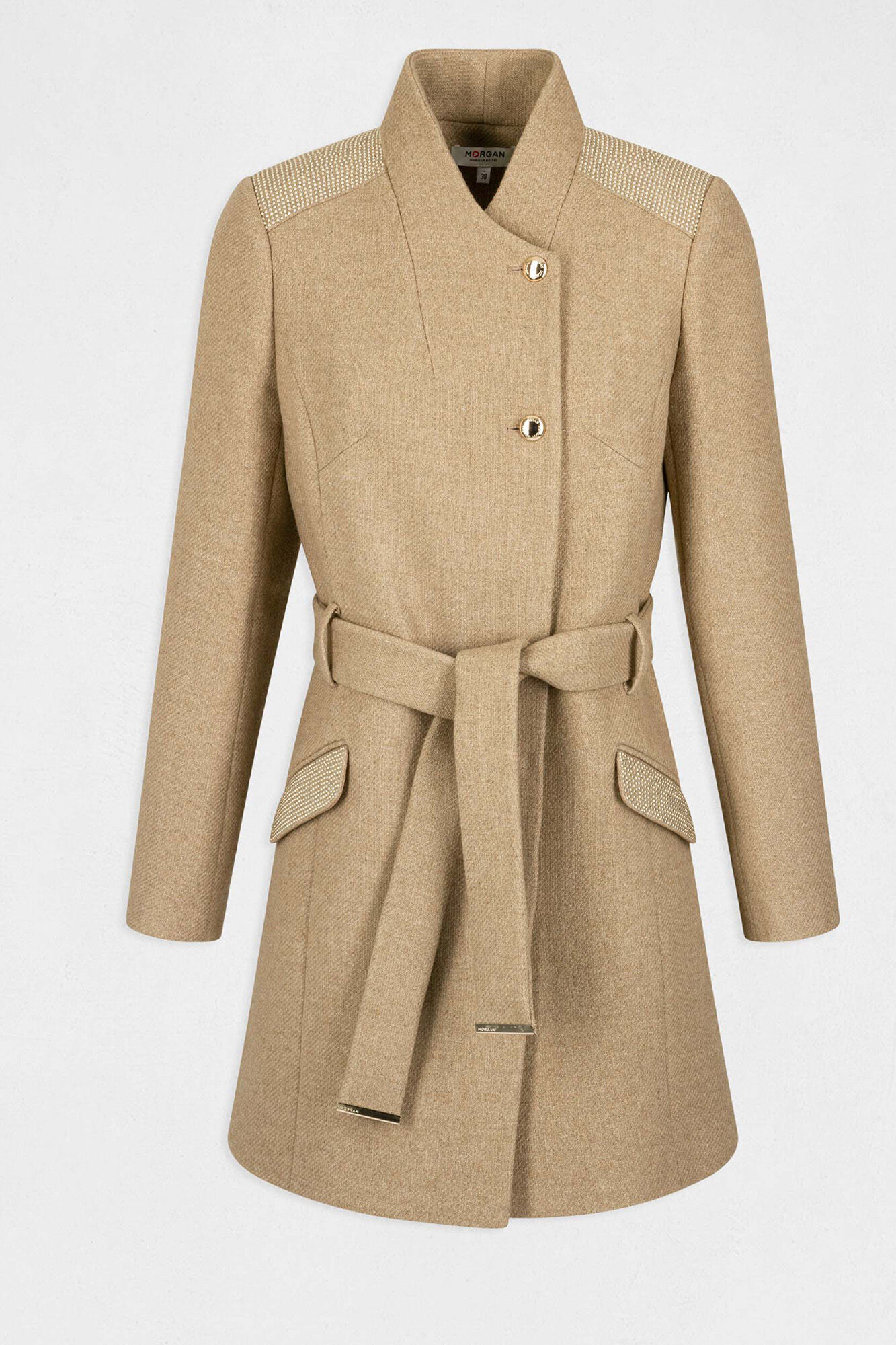 Loose fitting coat with belt Women s coats and parkas Cortefiel