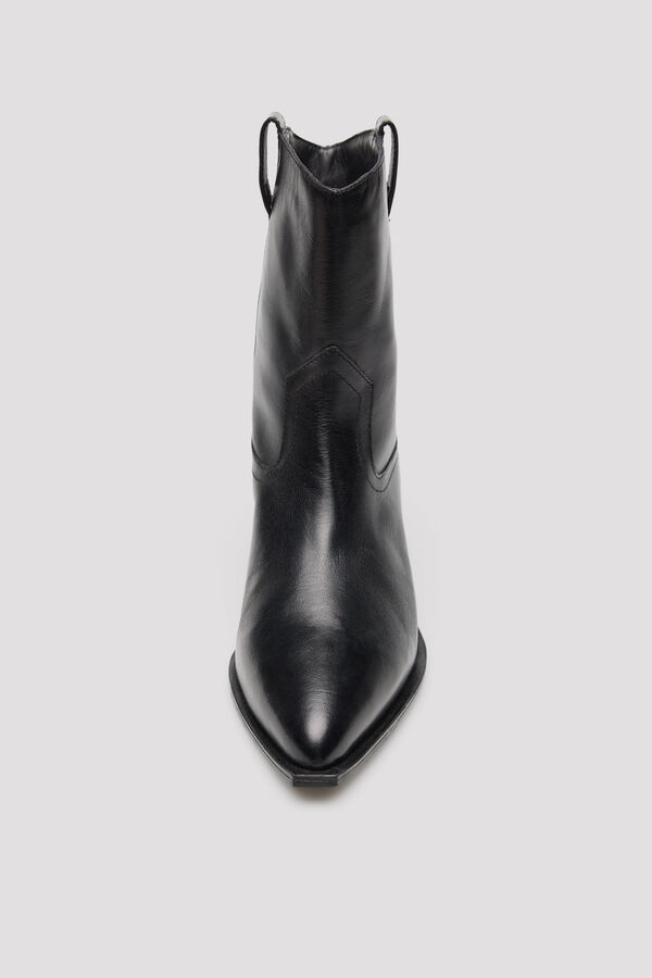 Cortefiel Leather ankle boot Black