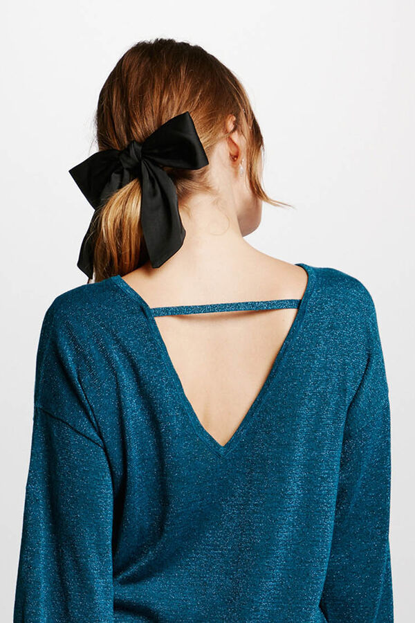 Vila Long sleeve jumper with open back Turquoise